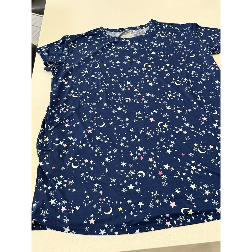Joyspun Nightgown Nightshirt Celestial Moon Stars Navy Blue Women's Size 2X-3X